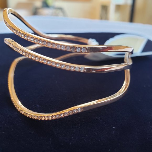 Michael Kors Wonderlust Rose Gold Open Statement Cuff/Bracelet/Bangle - Picture 3 of 16